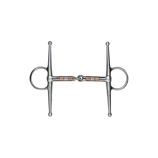 Feeling Satin Finish Stainless Steel Eggbutt Snaffle with Full Cheeks, with Rollers